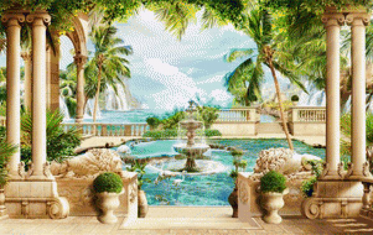 Фонтан - пейзаж - предпросмотр