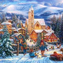 Схема вышивки «На пързалката»