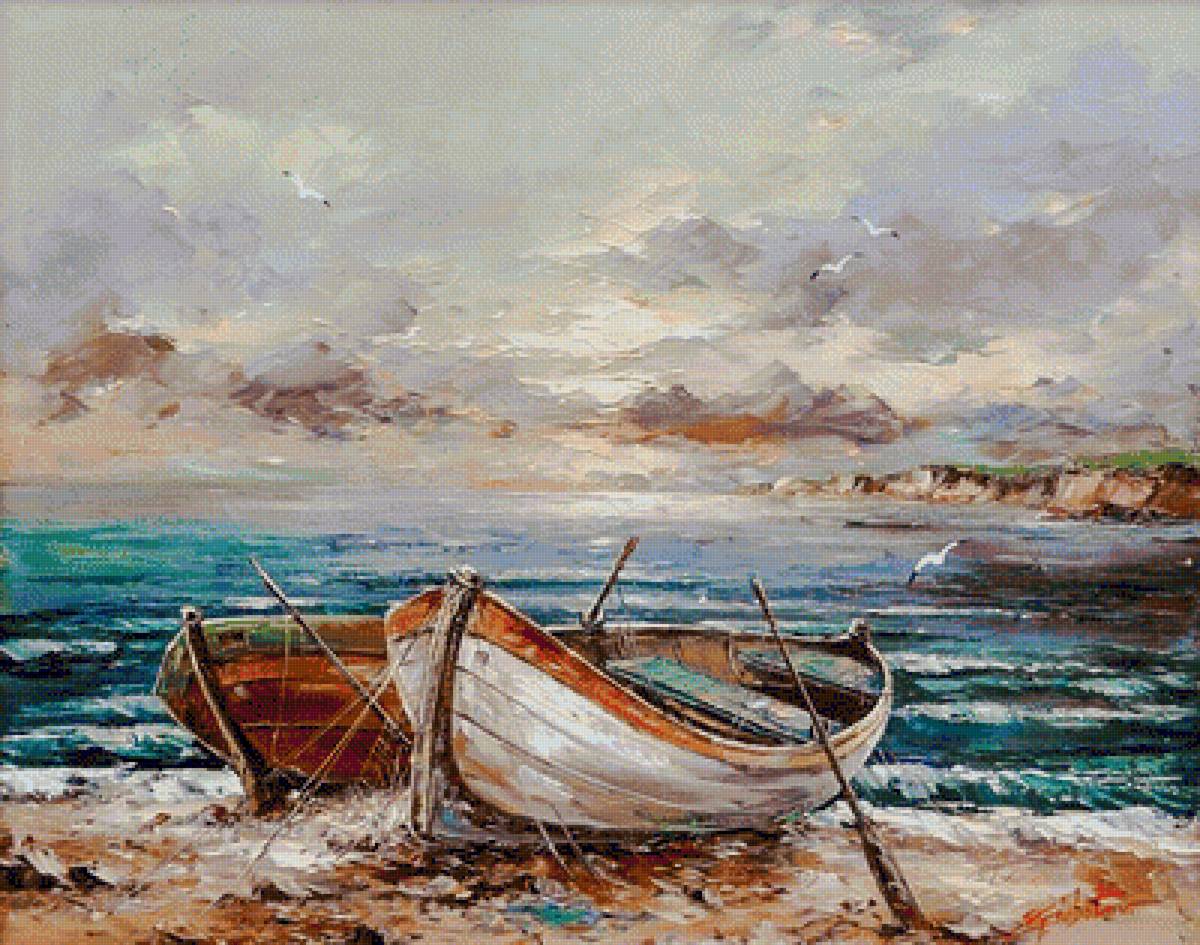 Two Boats. - seascape. - предпросмотр