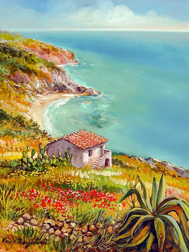 Corfú. - seascape.flowers and gardens. - оригинал