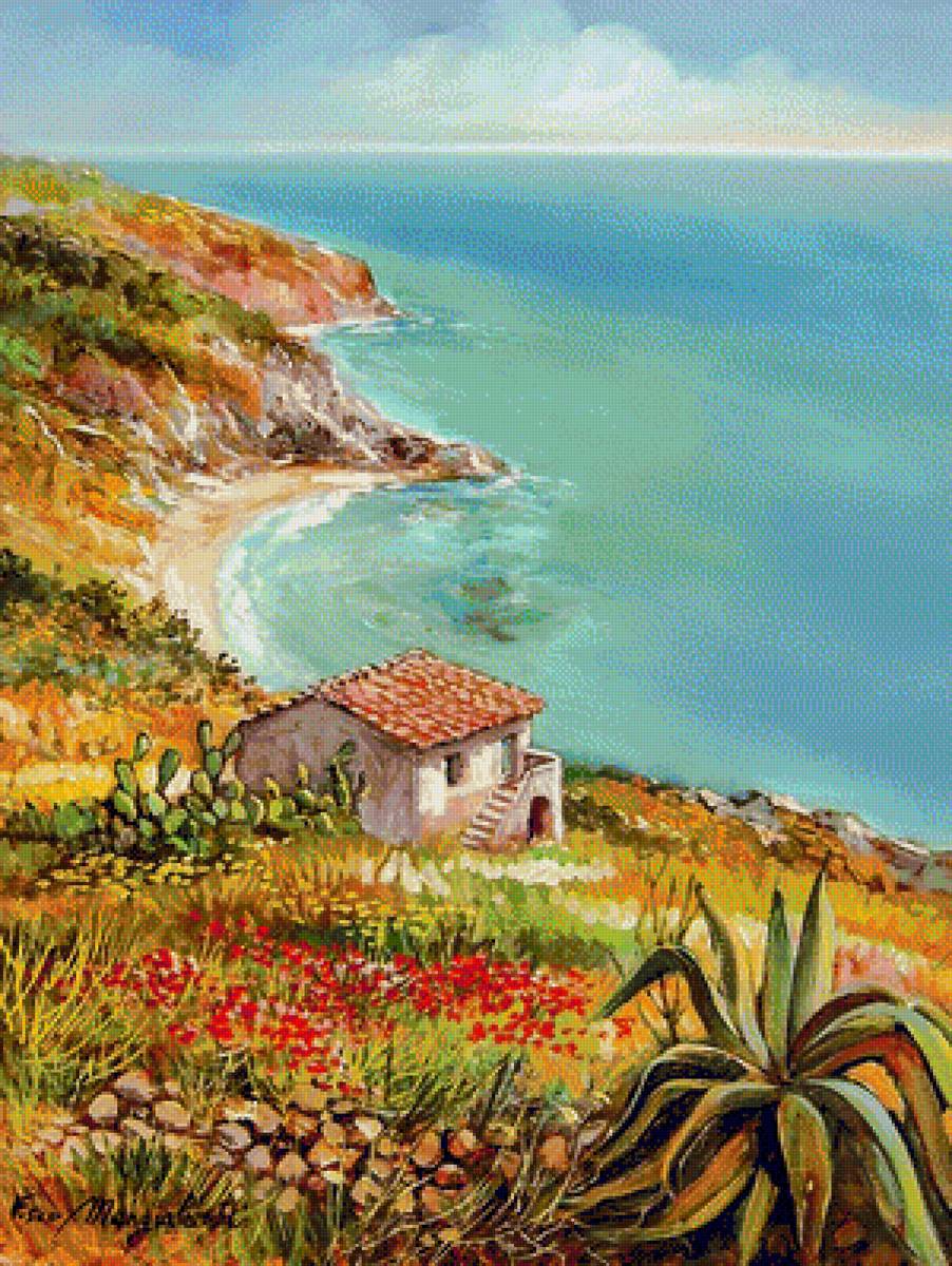 Corfú. - seascape.flowers and gardens. - предпросмотр