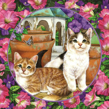 Схема вышивки «dve mačky»