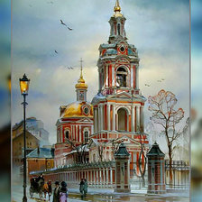 Схема вышивки «Городской пейзаж. Храм.»