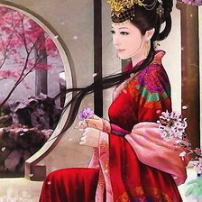 Схема вышивки «Девушка»