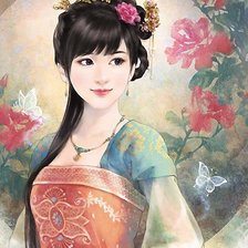 Схема вышивки «Девушка»