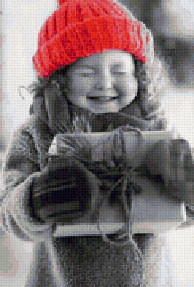 Девчуля с подарком - зима, новый год, девочка - предпросмотр