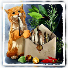 Схема вышивки «Счастливый котик.»