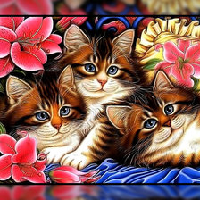 Схема вышивки «Котята.»