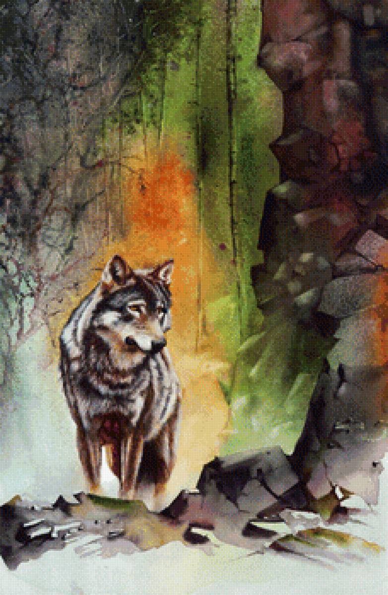 Волк худ. P. Williams - хищник - предпросмотр