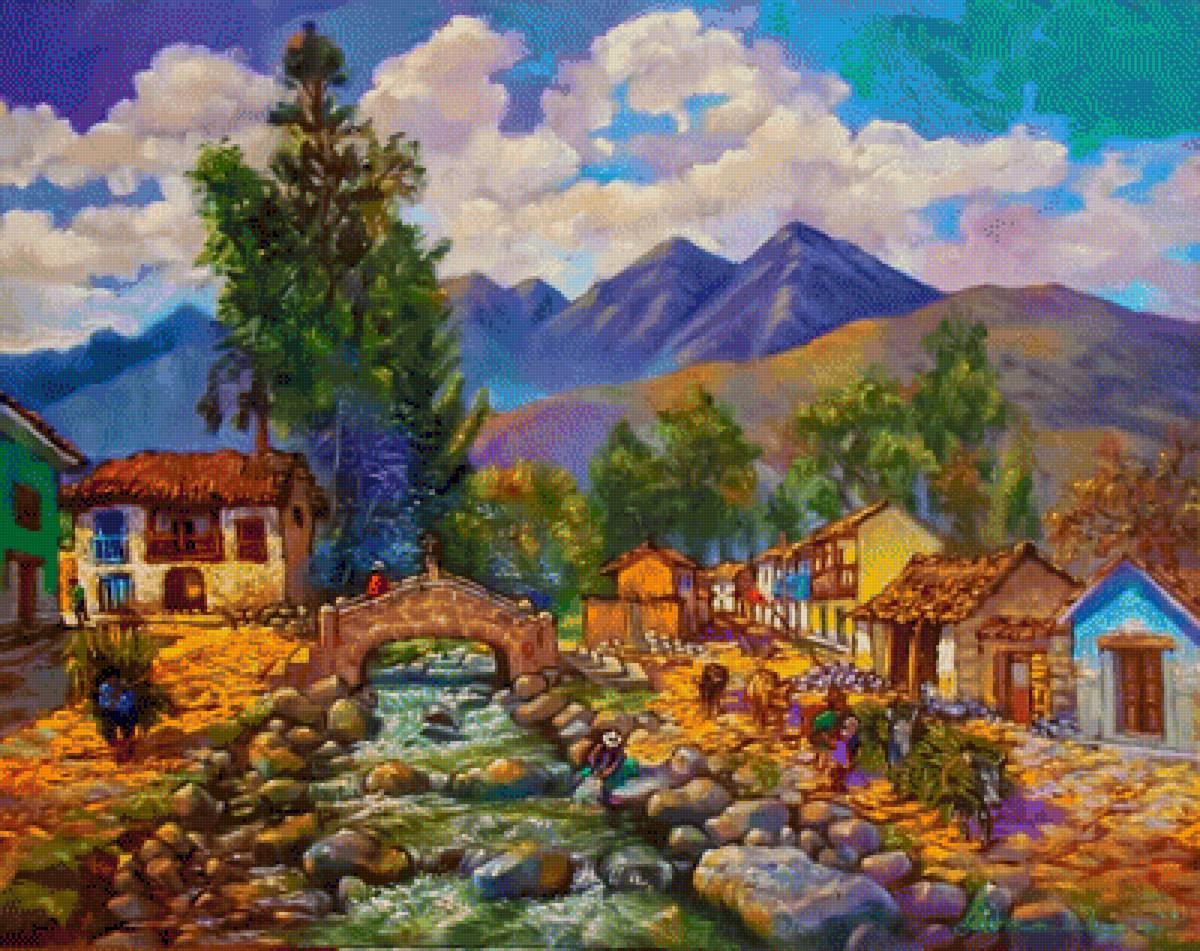 Andean Landscape. - landscapes.scenarys.people. - предпросмотр