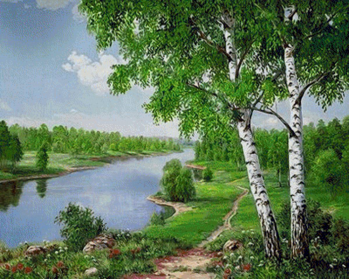 №1951047 - березы, река, пейзаж, природа - предпросмотр