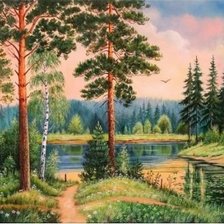 Схема вышивки «пейзаж»