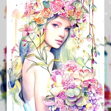 Девушка в цветах.