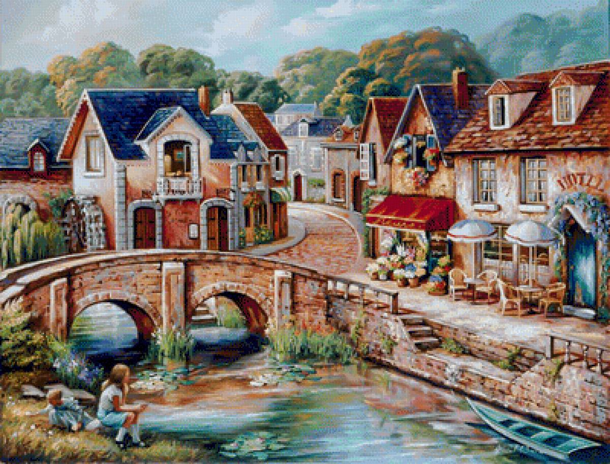 A Quiet Afternoon. - john p. o'brien paintings. scenarys.flowers and gardens.children - предпросмотр