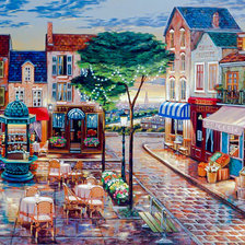 Схема вышивки «Evening on the Square.»