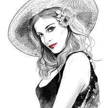 Схема вышивки «Donna cappello»