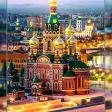 Схема вышивки «Городской пейзаж. Храм.»