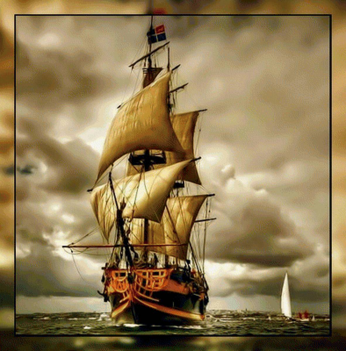 Парусник. - пейзаж, море, парусник - предпросмотр