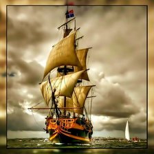 Схема вышивки «Парусник.»