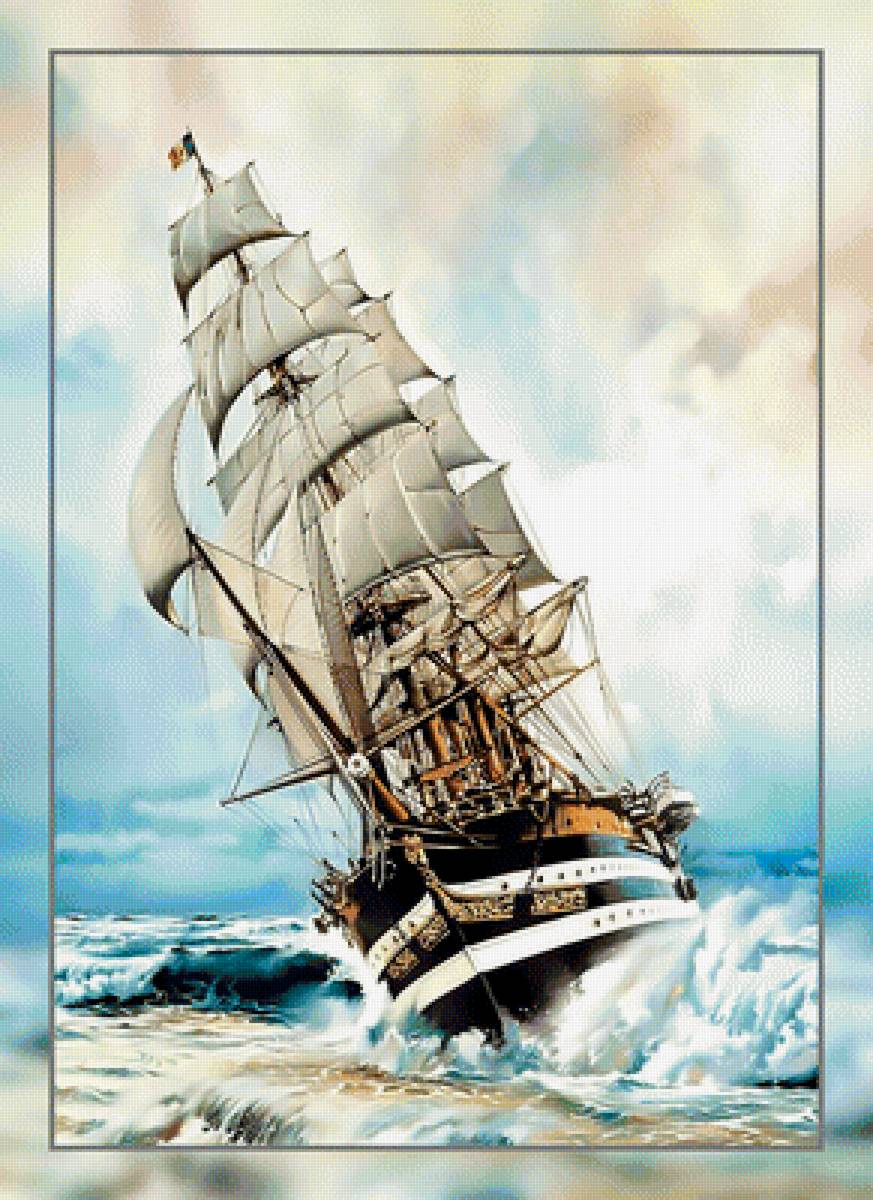 Парусник2. - море, корабль., парусник, пейзаж - предпросмотр