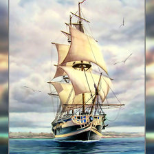 Схема вышивки «Парусник3.»