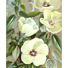 Схема вышивки «Серия "Цветы". Мальвы»