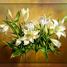 Схема вышивки «Белые лилии.»