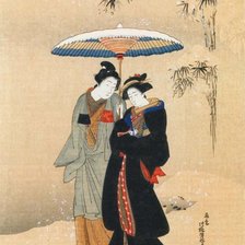 Схема вышивки «Японки зимой»