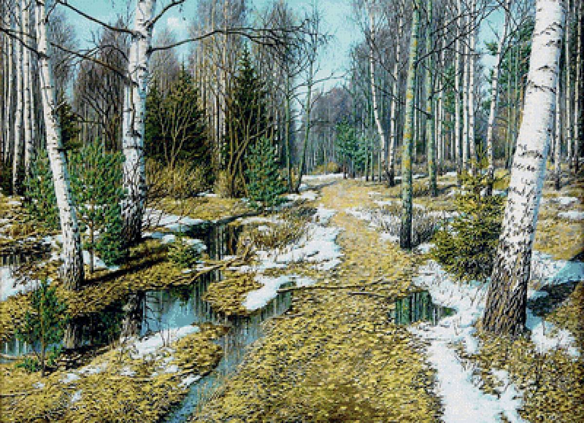 Весенний пейзаж - лес, весна, весенний лес - предпросмотр