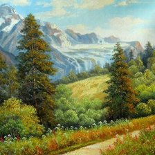 Схема вышивки «горный пейзаж»