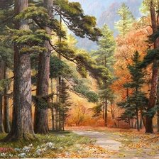 Схема вышивки «лес»