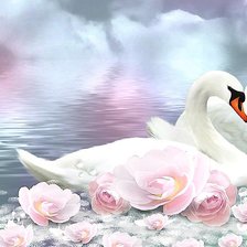 Схема вышивки «лебеди»