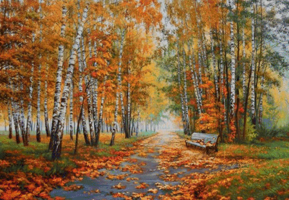 осень - осень, березы, пейзаж - предпросмотр