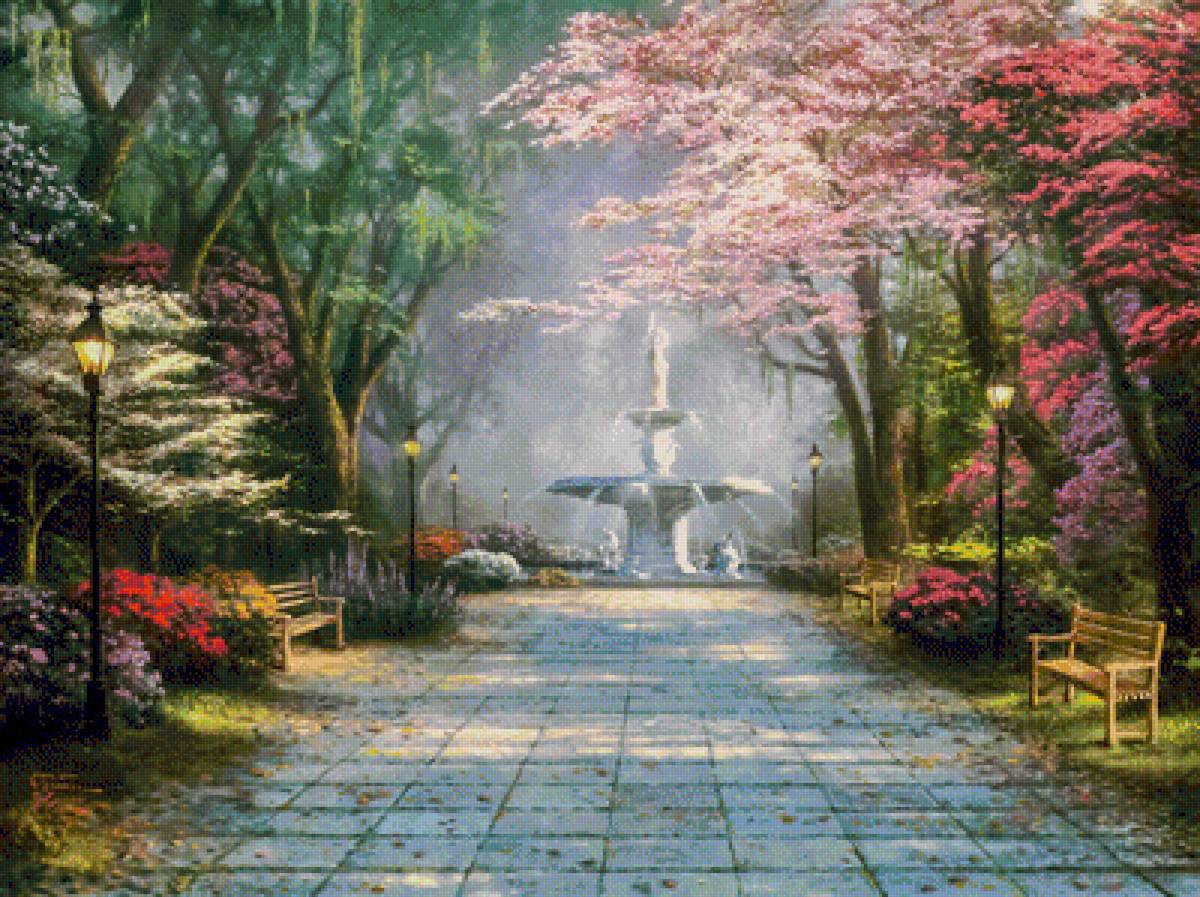 Gardens. - thomas kinkade paintings.scenary.flowers and gardens. - предпросмотр