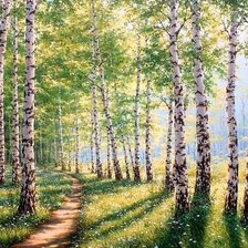 Схема вышивки «берёзки»