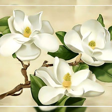 Схема вышивки «Белая магнолия2.»