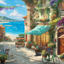 Схема вышивки «Пейзаж от Италия»