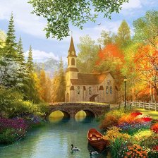 Схема вышивки «осенний пейзаж»