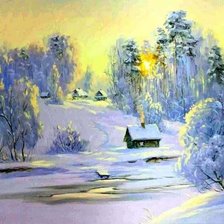 Схема вышивки «Зимнее утро»