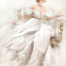 Схема вышивки «Девушка в белом.»