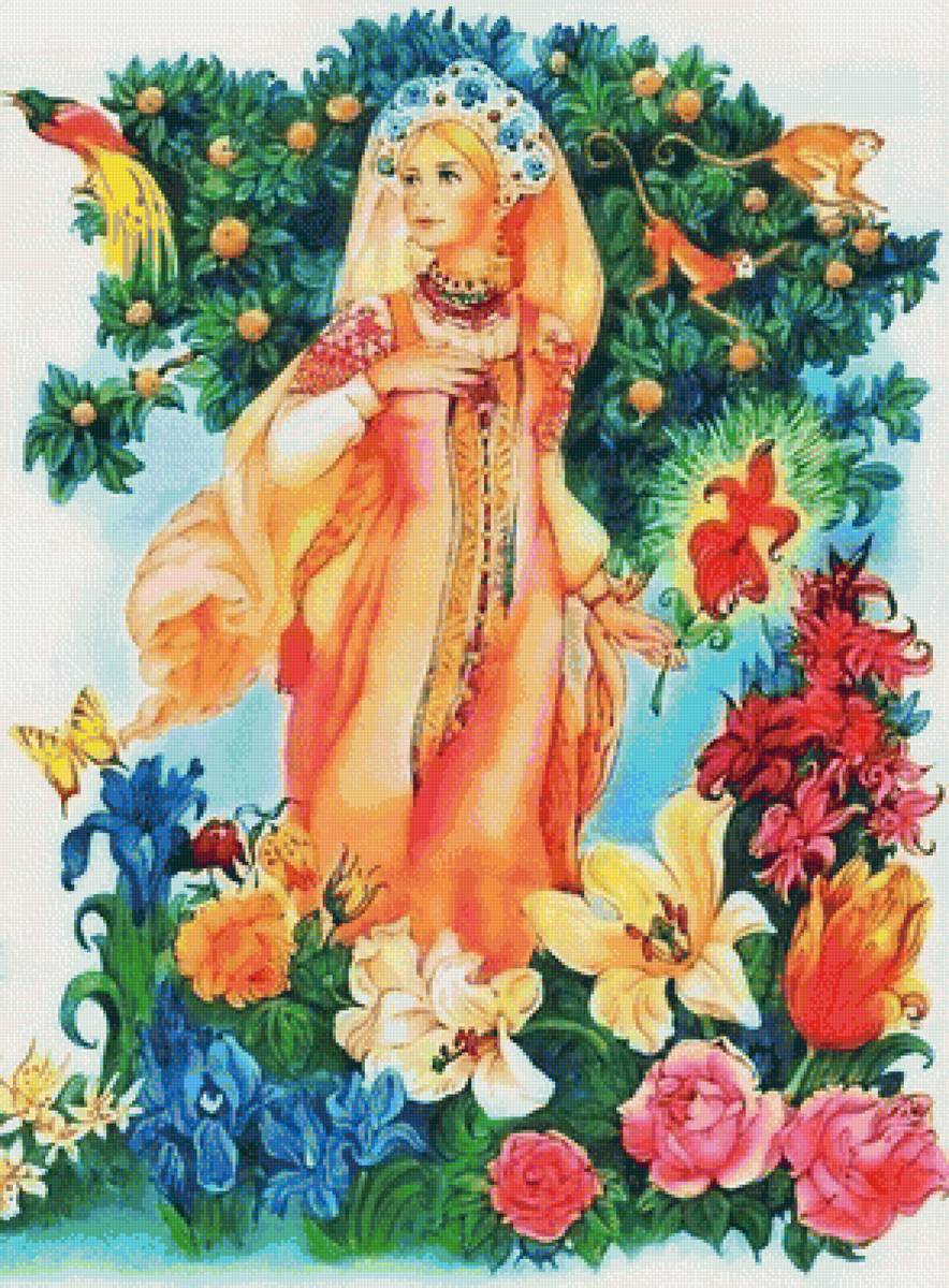 Аленький цветочек - цветы, девушка, аленький цветочек, сказка - предпросмотр