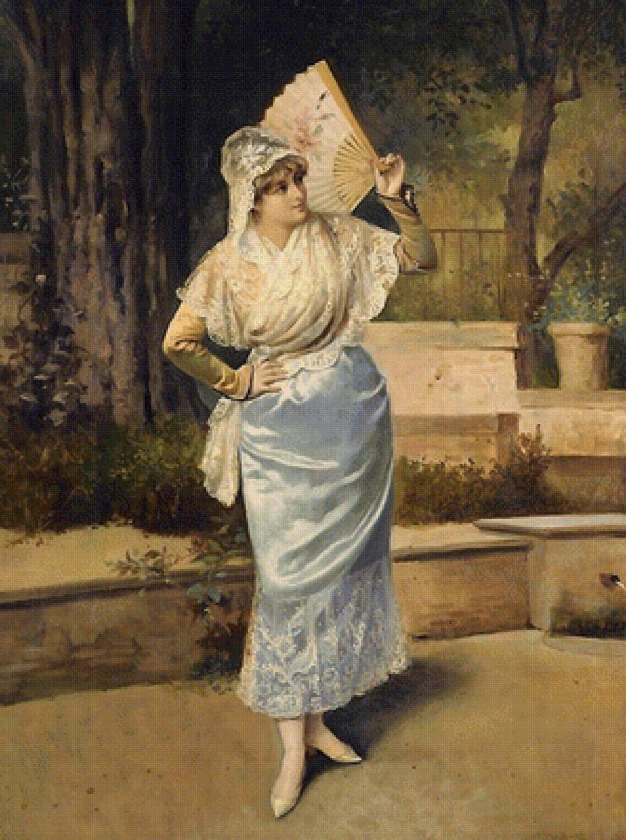 Девушка с веером - предпросмотр