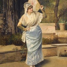 Схема вышивки «Девушка с веером»