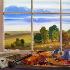 Схема вышивки «Вид из окна»