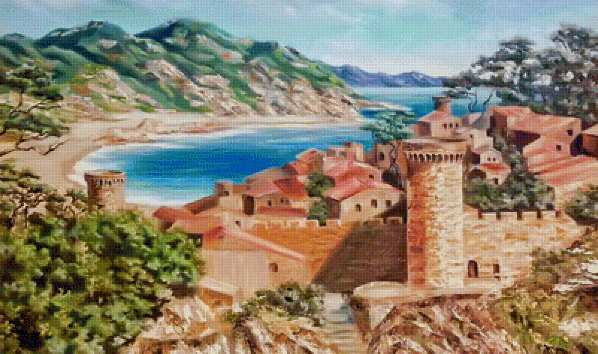 Tossa de Mar. View from Castle. - anna deva painter.seascapes. - предпросмотр