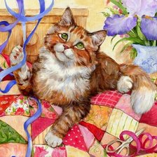 Схема вышивки «Котик»