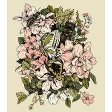 Схема вышивки «Цветы, бабочки, жучки.»