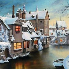 Схема вышивки «Зимний Брюгге»