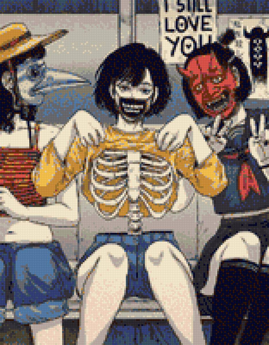 Пустой - маски, аниме, скелет, цветной - предпросмотр