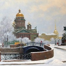 Схема вышивки «Ленинградская зима /худ. А.Александровский/»